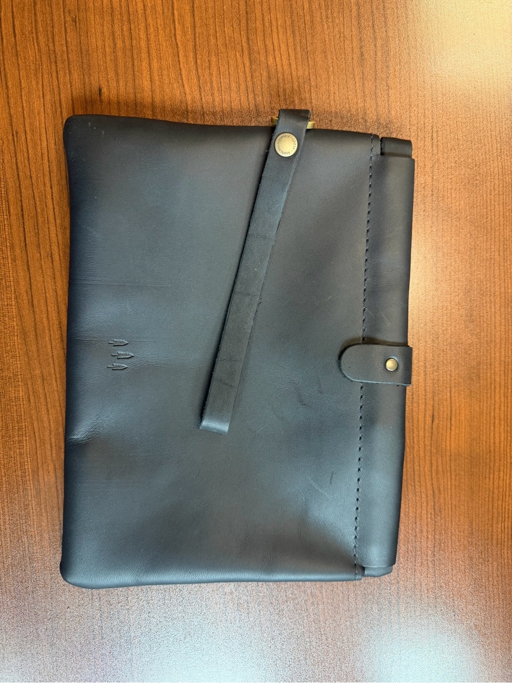 Portland Leather Black wristlet